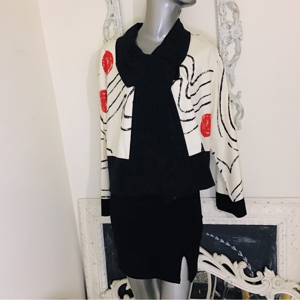 Graphic Print Silk Blend Jacket - Picture 3 of 9
